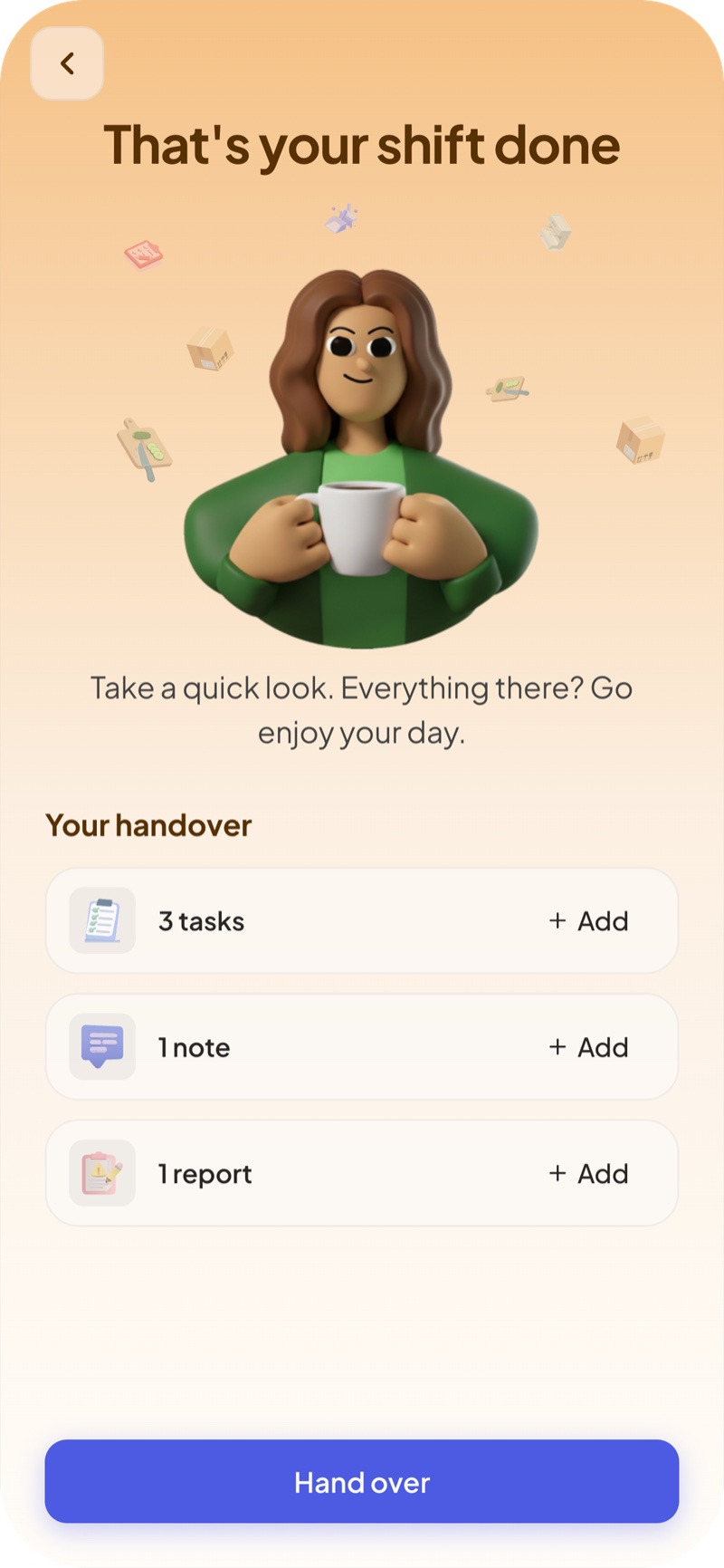 Confirmation screen