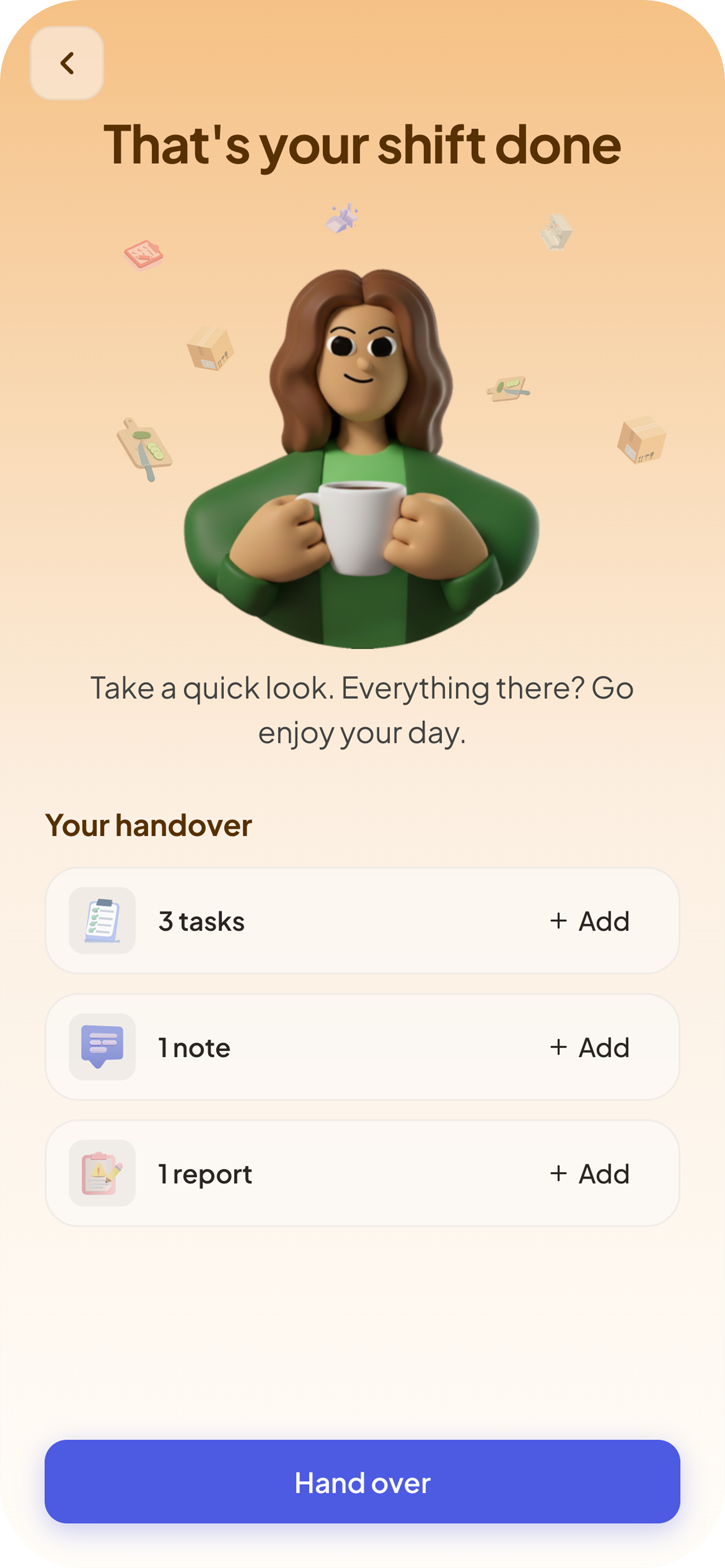 Confirmation screen