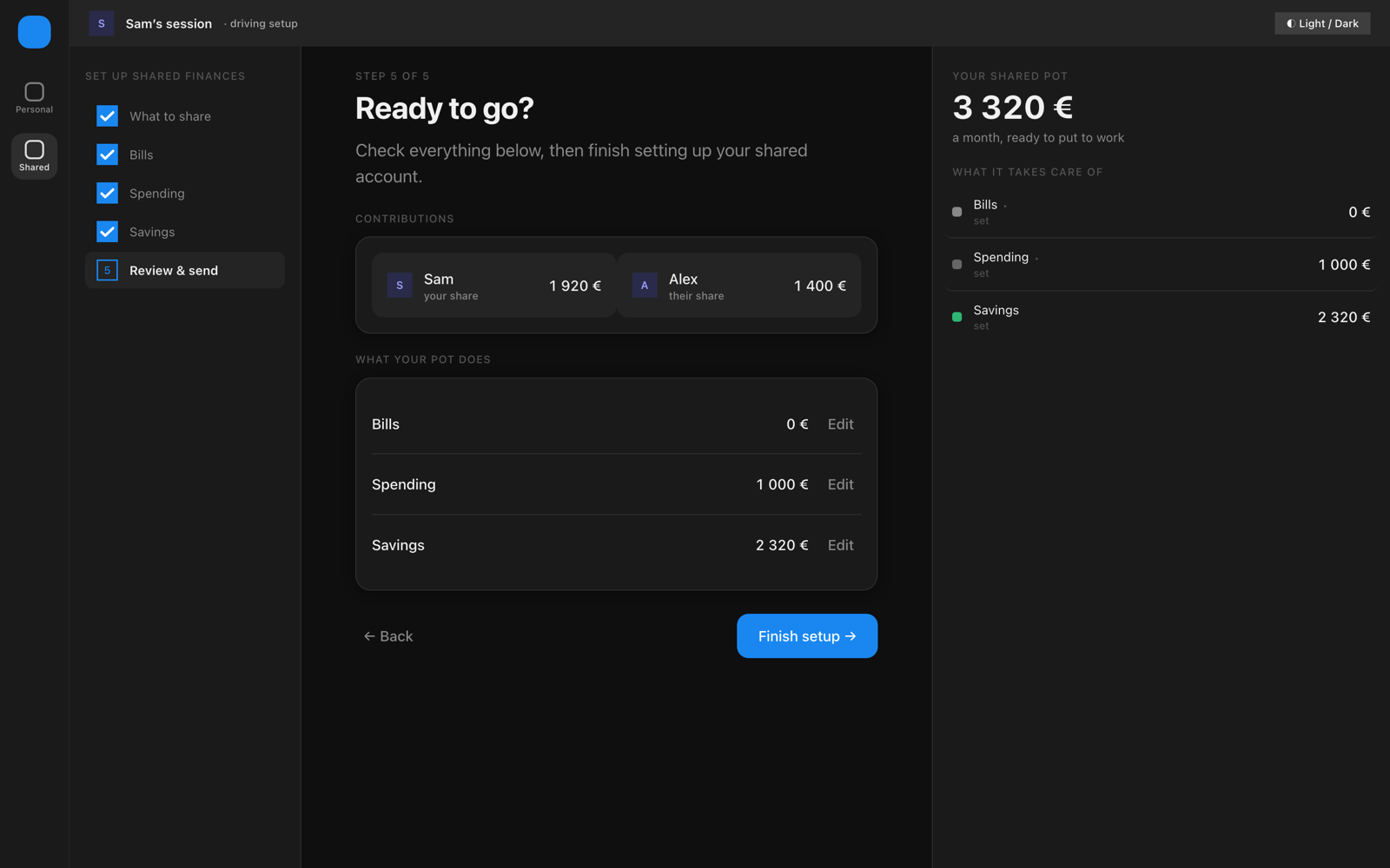 Prototype — review screen